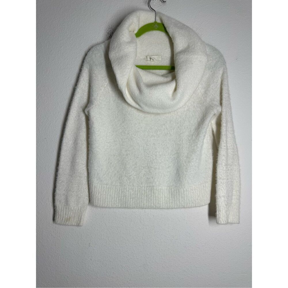 H&M Sweater Women Size S Fuzzy Cowl Neck Soft Ivory